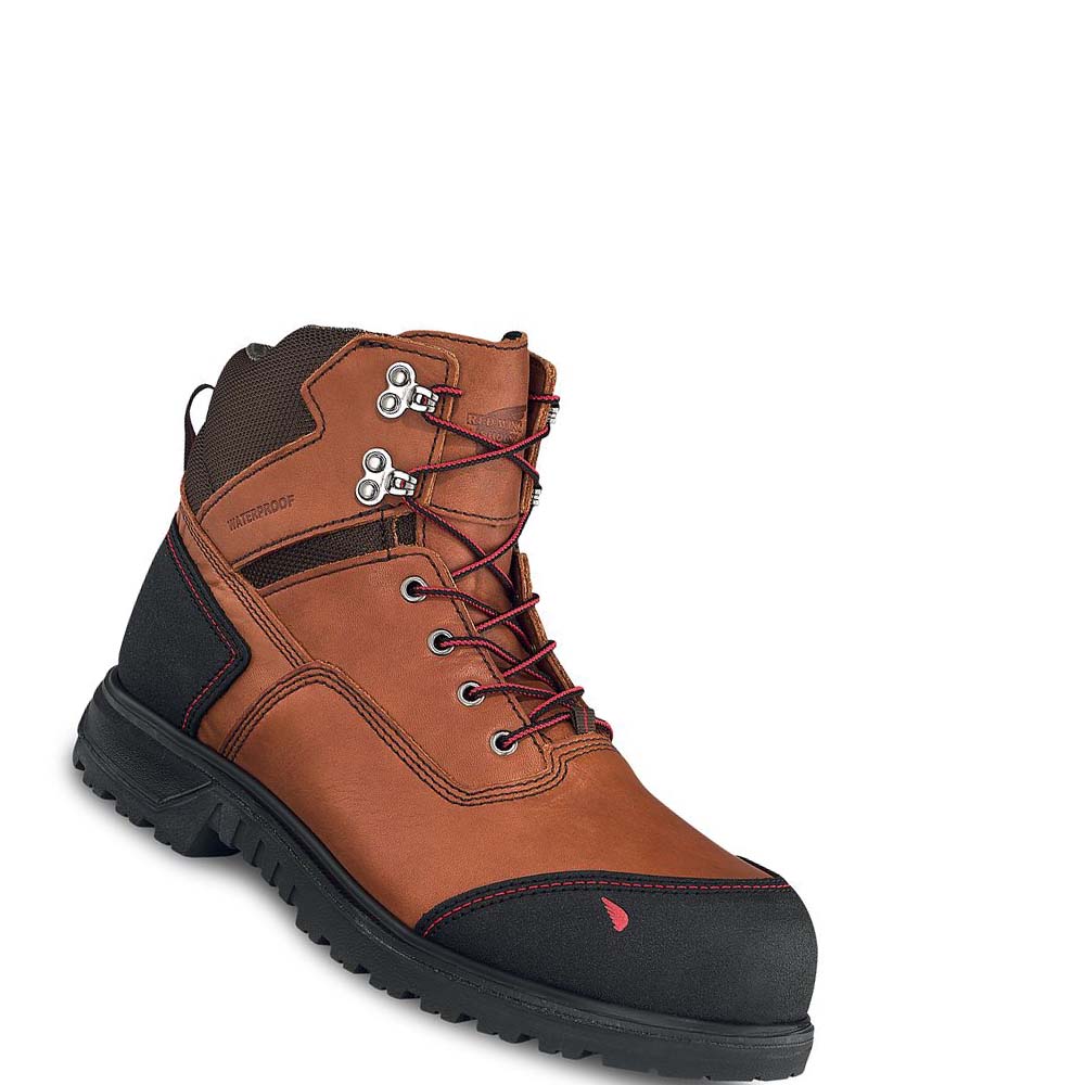 Red Wing Brnr XP 6-inch Safety Toe Men\'s Waterproof Boots Brown | ZA 401WNB